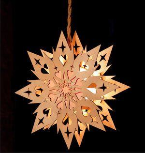 Koselig Lighted Hanging Scandinavian Welcome Star